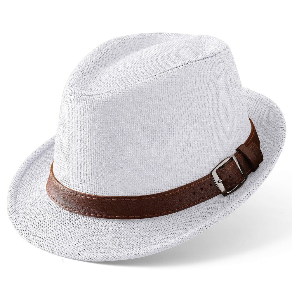 3224 Straw Trilby Fedora Hat -1920s Felt Panama Hat Short Brim Summer Cap